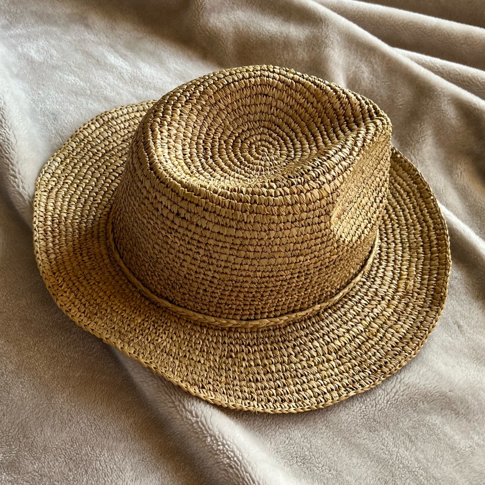 Madewell straw/raffia sun hat w pom pom detail - Picture 4 of 11